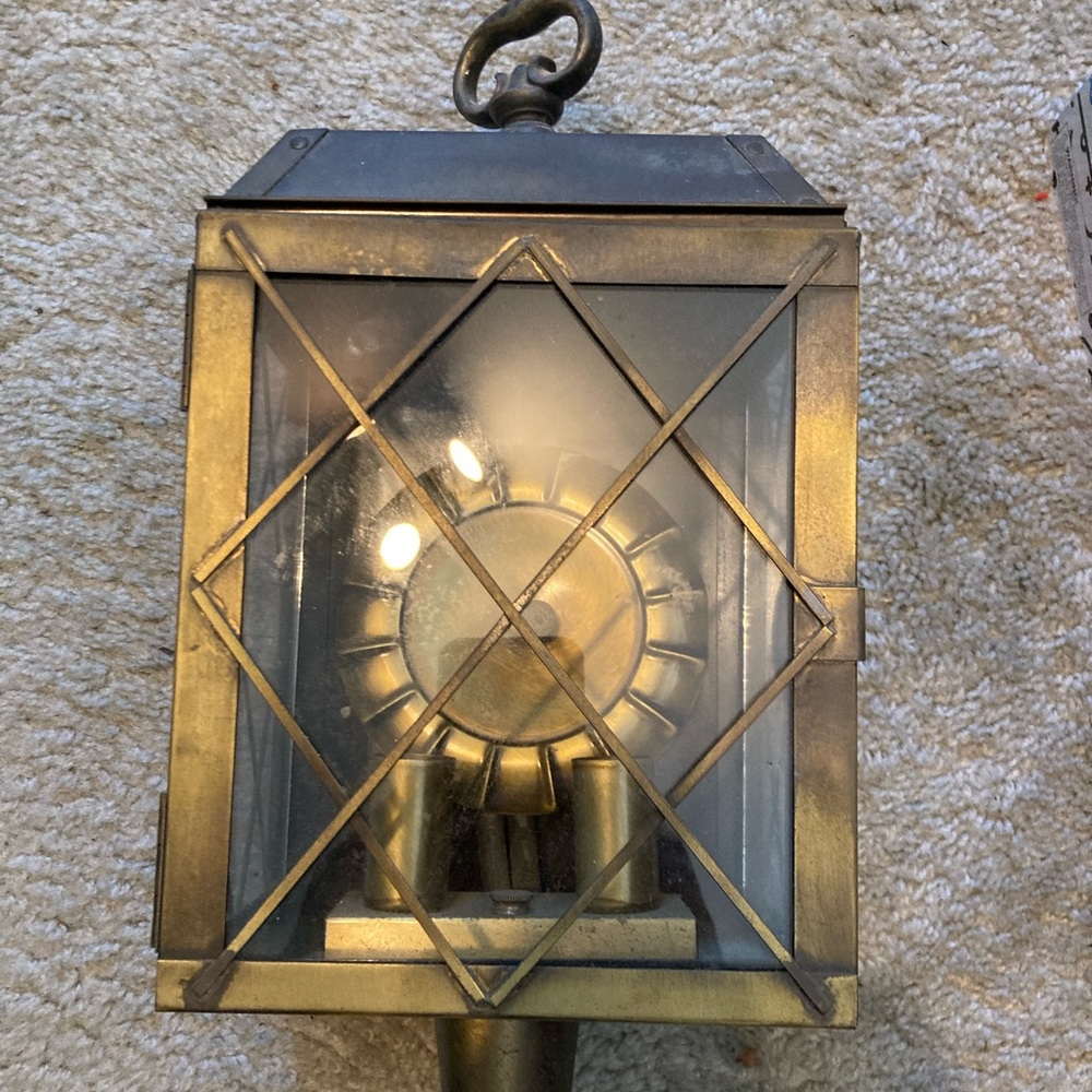 Vintage brass lantern scone light